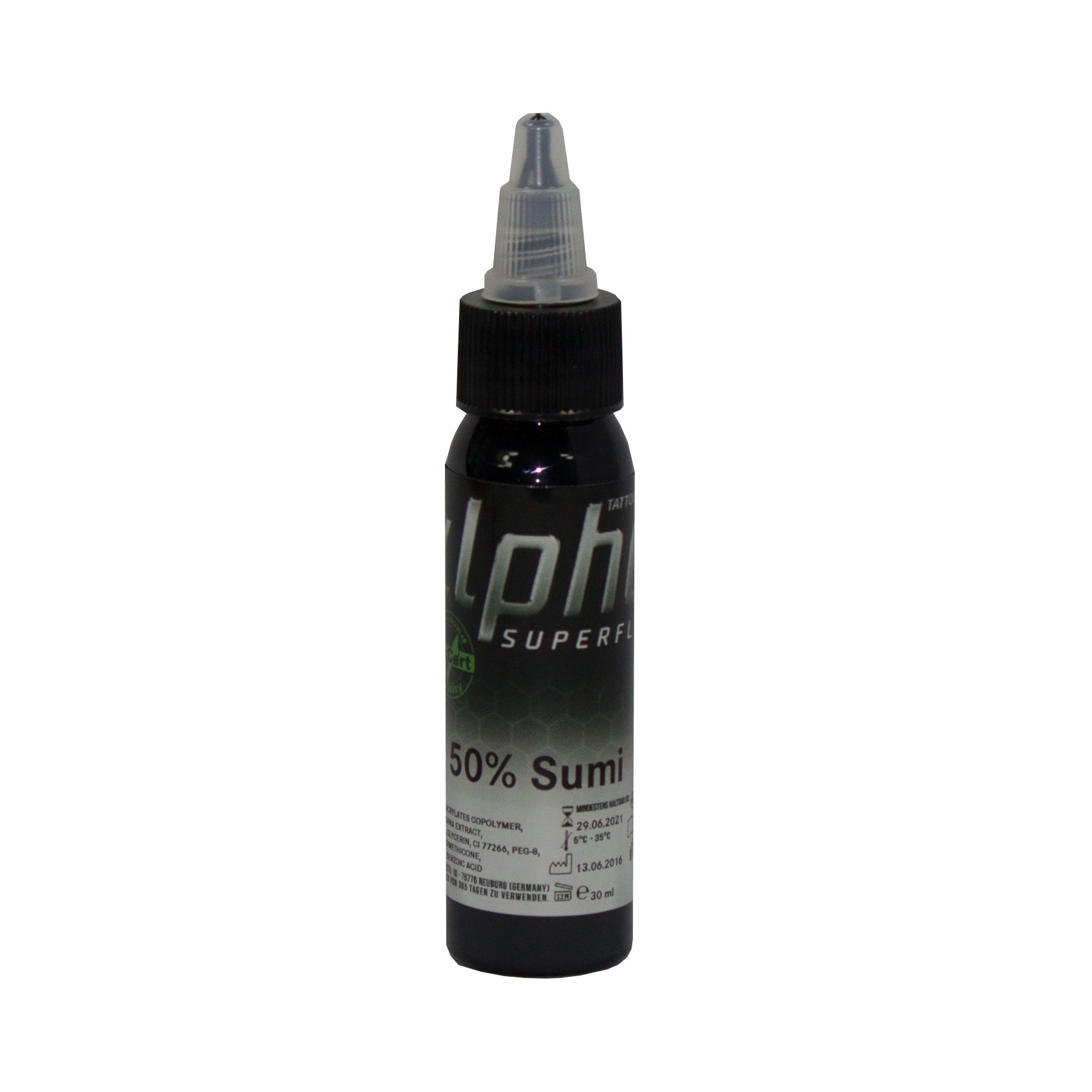 alpha SUPERFLUID 50% Sumi, 30 ml Tätowierfarbe
