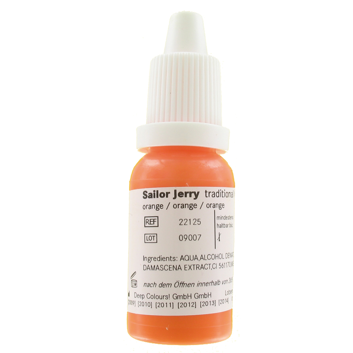 Sailor Jerry orange 10 ml, traditionelle Tätowierfarbe